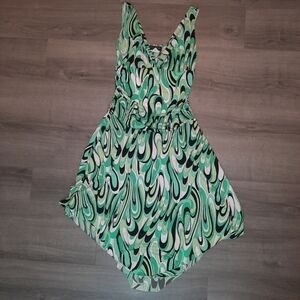 Blu Sage 60's Retro Asymmetrical Midi Dress